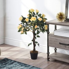 90cm Yellow Artificial Rose