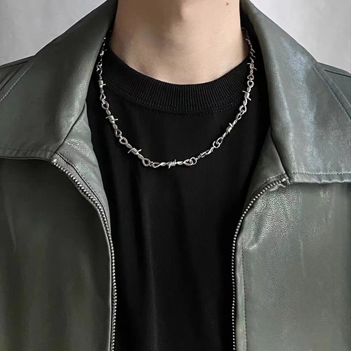 Men punk chain necklace - punk,