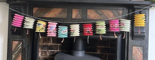 Vtg christmas paper - christmas, lanterns