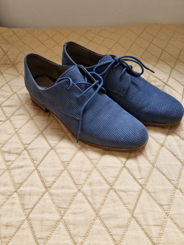 Ecco womens blue suede shoes - suede,