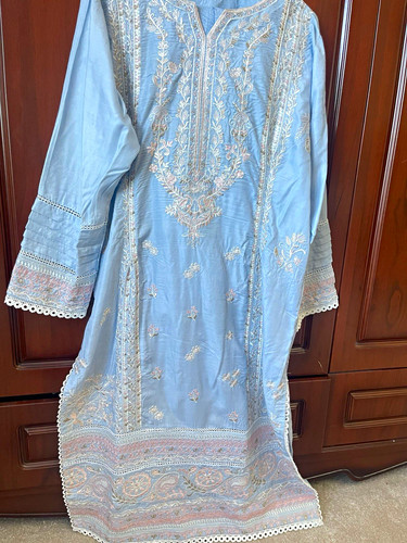 Women blue embroidered - women's,