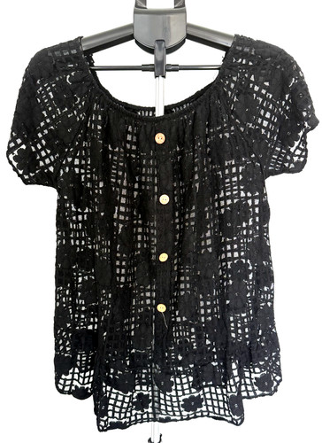 Boho black crochet - crochet, blouse