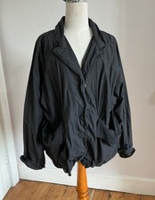 Barbara Speer Black Jacket Size 3 Chest 50in Art To Wear Sculptural Cotton