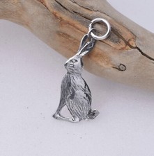 Moon gazing hare - moon, pendant