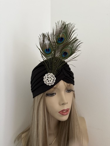 1920s black peacock feather - 1920s,