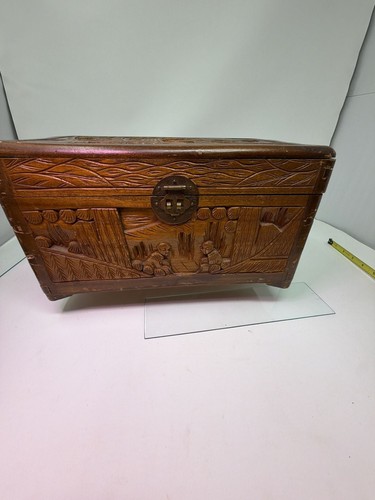Vintage chinese carved camphor - carved,