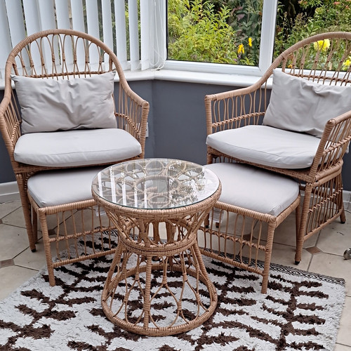 Rattan piece patio set - 5-piece,