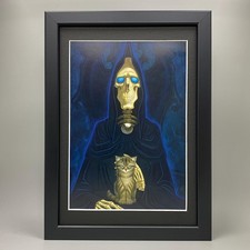 DEATH WITH KITTEN FRAMED ART. PAUL KIDBY, TERRY PRATCHETT, DISCWORLD