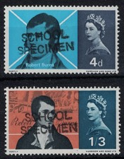 GB, P. O. TRAINING SCHOOL, QEII, 1966 ROBBIE BURNS, SPECIMEN, LMM.