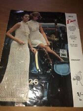 Original Emu vintage Crochet Pattern, Wedding/ Maxi & Mini Dress, 34-38” 4 Ply