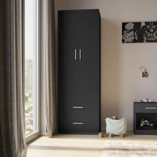 Black wooden orlando drawer - black, 2