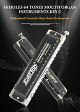EASTTOP Chromatic Harmonica 16Hole 64Tone Mouth Organ Key C Professional Harp