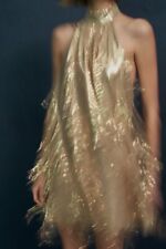 GOLD SEQUINNED DRESS WITH