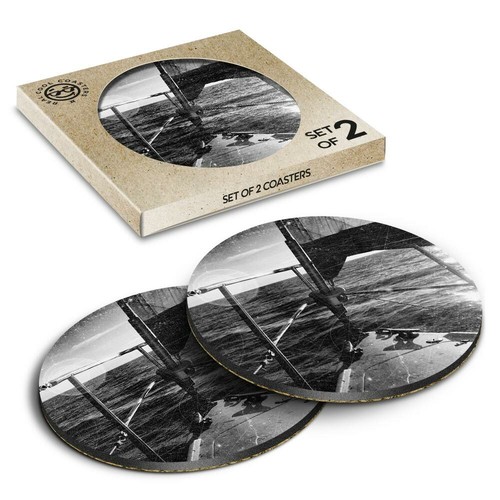 Boxed round coasters bw - boxed,