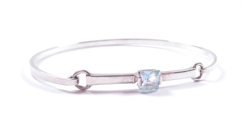 Ladies blue topaz bangle - ladies,