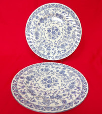 MINTON SHALIMAR DINNER PLATES BLUE WHITE 1st QUALITY - SET of 2 PLATES
