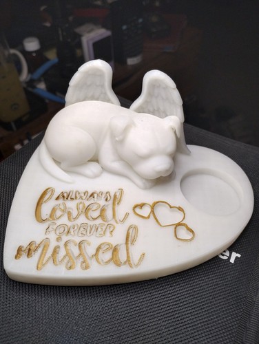Dog memorial heart tea light - memorial,