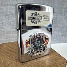 1995 CHROME "HARLEY DAVIDSON Leader Pack" ZIPPO LIGHTER, UNFIRED - working order
