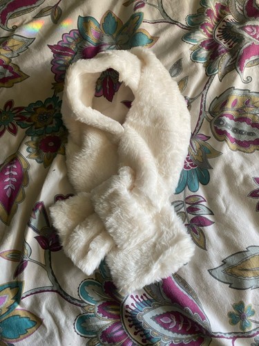 White faux fur wrap - wrap, scarf