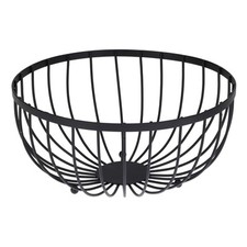 Modern black metal fruit bowl - black,