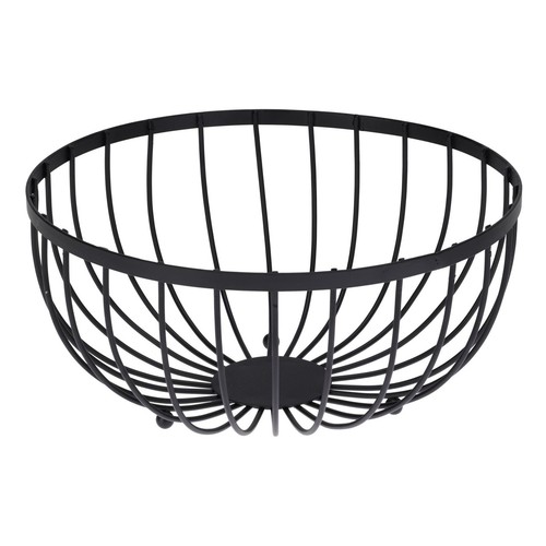 Modern black metal fruit bowl - modern,