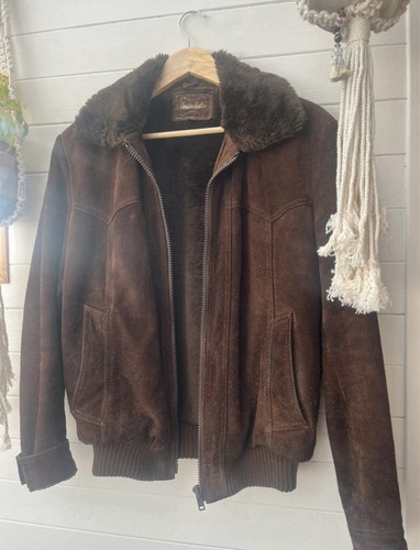 Genuine leather brown bomber - genuine,