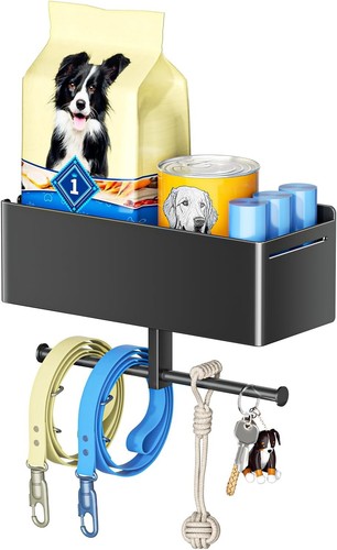 Dog lead hooks - dog, mounted