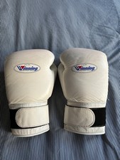 Winning CO-MS-600 16oz White Boxing Gloves Used Good Condition Free Postage
