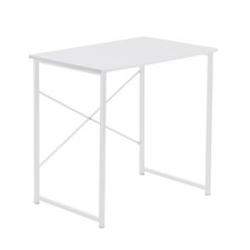 1x White/White Office Desk Home Study PC Laptop Computer Table Workstation