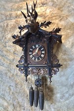 Large ANTIQUE Germany Black Forest Strike Double Bird,Cuckoo Clock,3 Weights