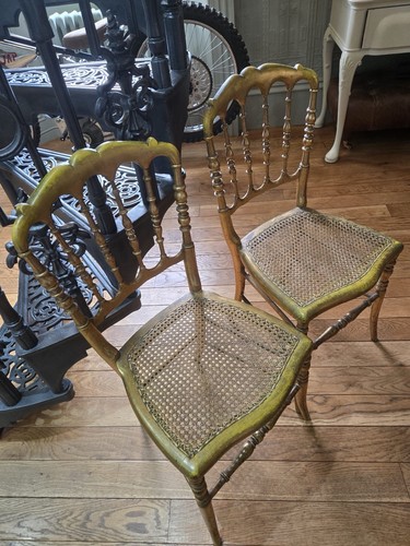 Vintage rustic gold chairs - rustic, x2