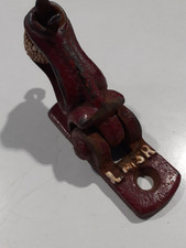  LMSR Collectible Hinged Swing Bracket Clear LMSR on Burgundy Painted Iron 