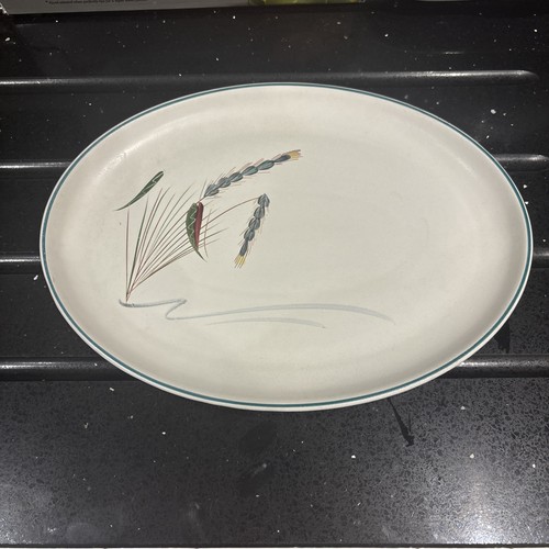 Denby greenwheat oval plate - greenwheat,