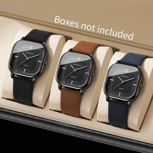 3pcs men square quartz - men’s,