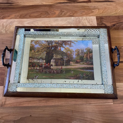 Unusual vintage mirrored - vintage, tray