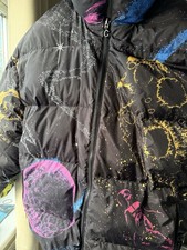 TGF Childish Puffer Jacket Unisex XL Silver Black Reversible Rare Space 