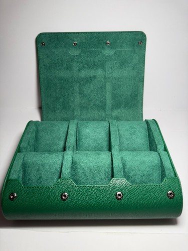 Rolex green leather travel - rolex,