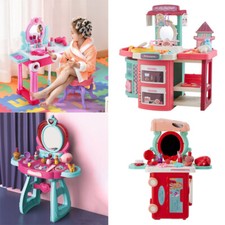 Kids Glamour Princess Dressing Table Toy Play Set Girl Make Up Vanity Xmas Gift
