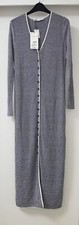 ZARA GREY WHITE V-NECK STRIPED