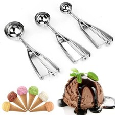 Ice Cream Scooper with Trigger Stainless Steel Mashed Potato Scoop 6cm/5cm/4cm