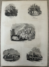 Antique Print 1860s Church