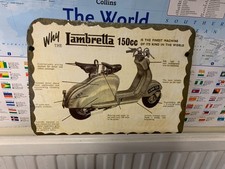 Lambretta 150cc Decoupage Welsh Slate Sign 20cm x 30cm A4 size Unique! Charity!