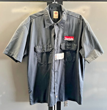 MAKITA Short Sleeve Button Up Shirt Black (Size Large) Dickies Brand (NEW)