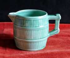 Sylvac small sage green stoneware barrel jug (1728)