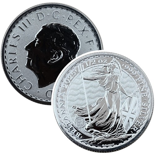 Britannia 2025 2oz silver - britannia, 1/2oz