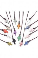 Resin Ankh Cross Pendant Necklace Colorful Spiritual Jewelry Gift Unisex