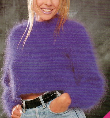 Long sleeve turtle neck mohair - sleeve,