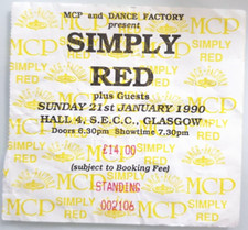 SIMPLY RED 1990 Concert Ticket - Glasgow