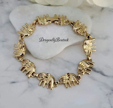 Gold Elephant Women's Bracelet,  14K Heavy Plated Gold
