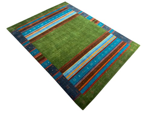 Wool rug 250x350 green - wool,